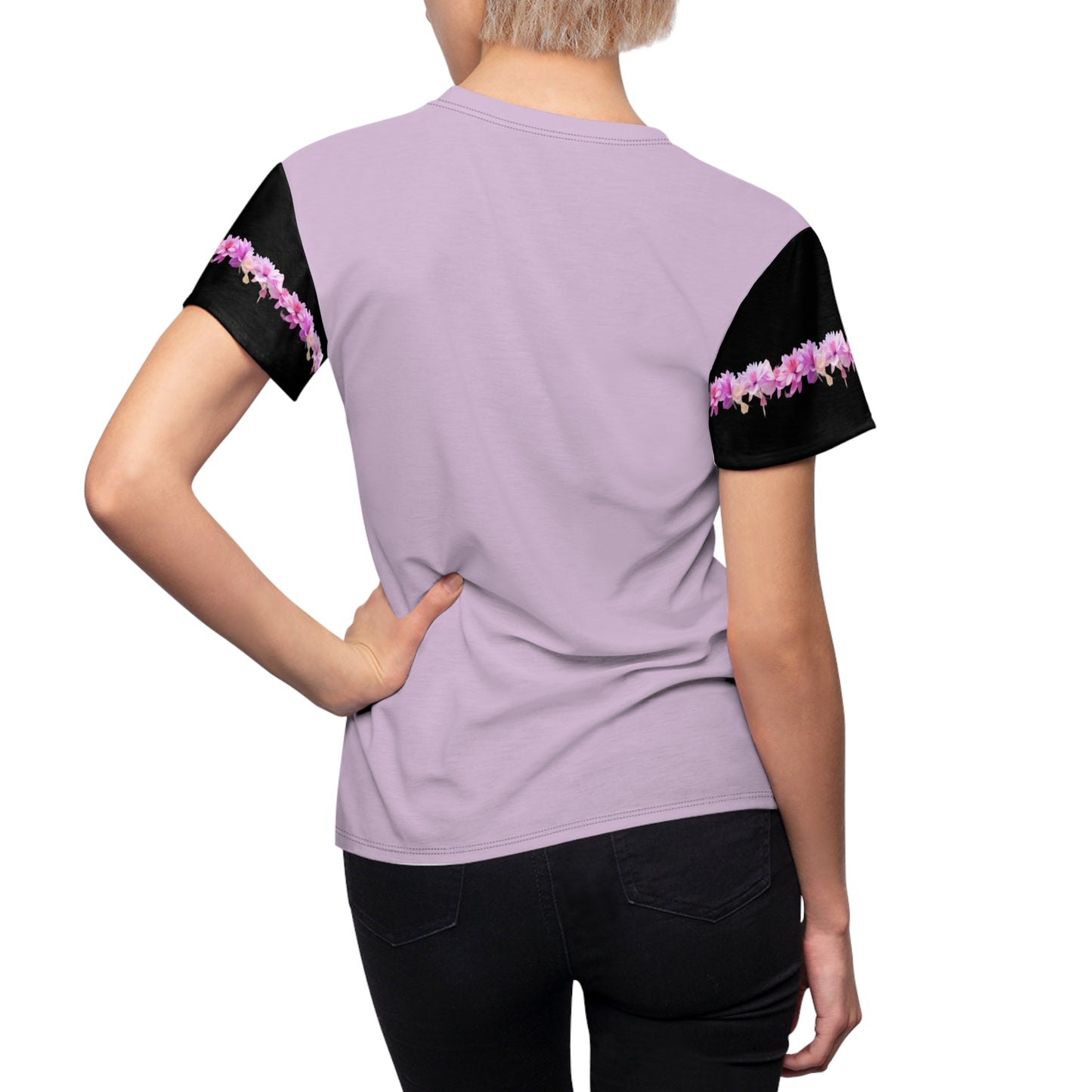 Elegant Soft Tee | Thistle & Black w/Floral Pattern | BCL