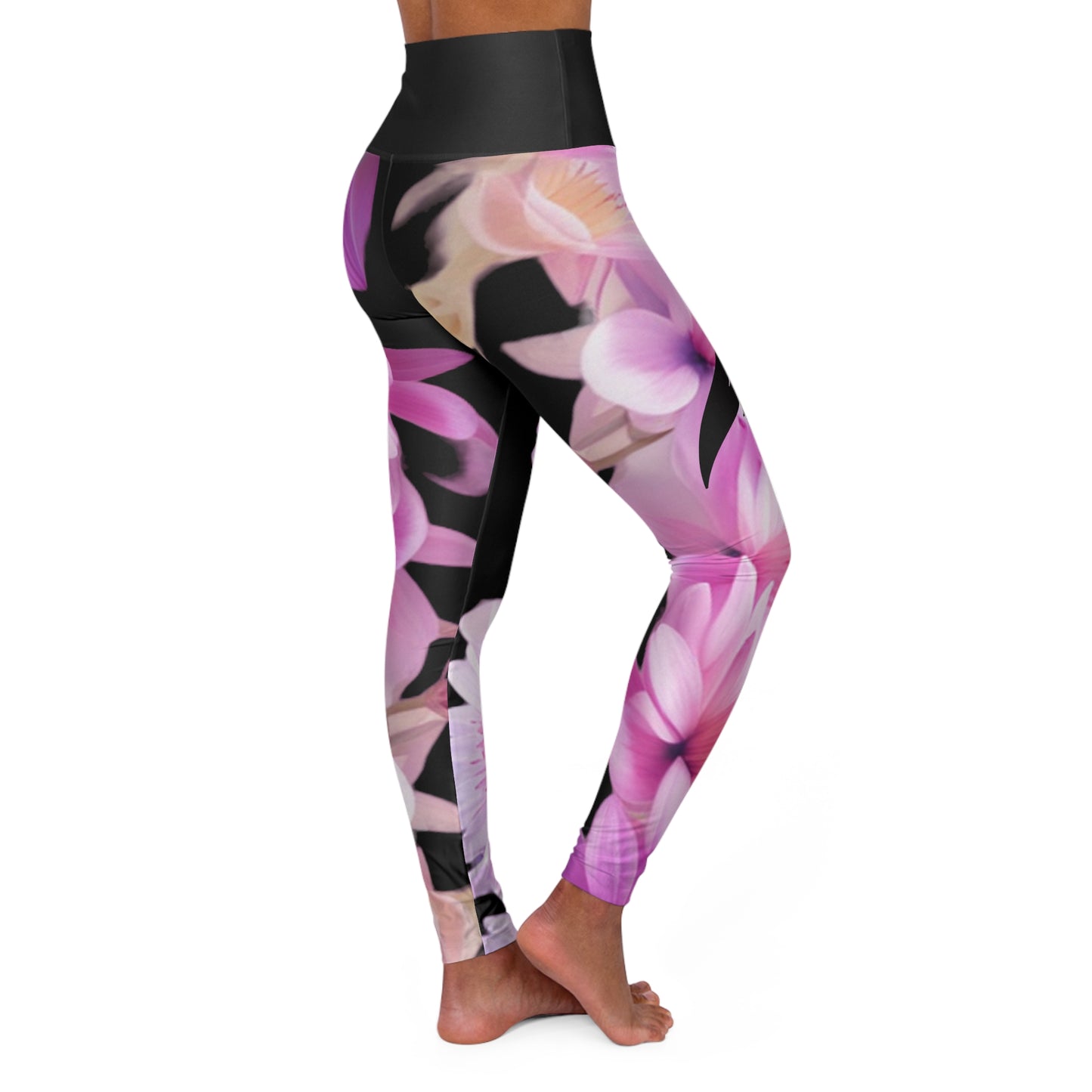 Floral Allure HW Yoga Pants (Black)