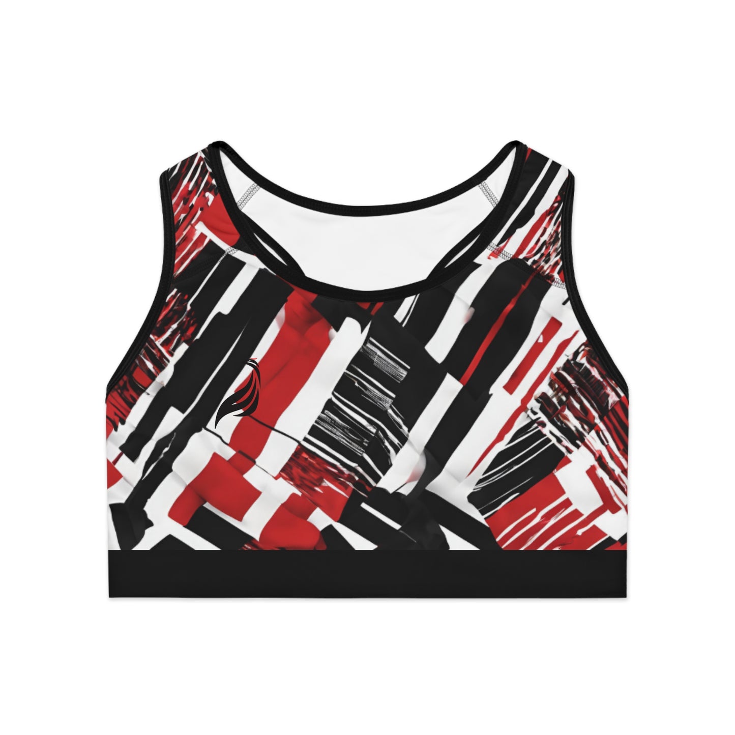 Sports Bra | Abstract Art | Black & Red | BCL