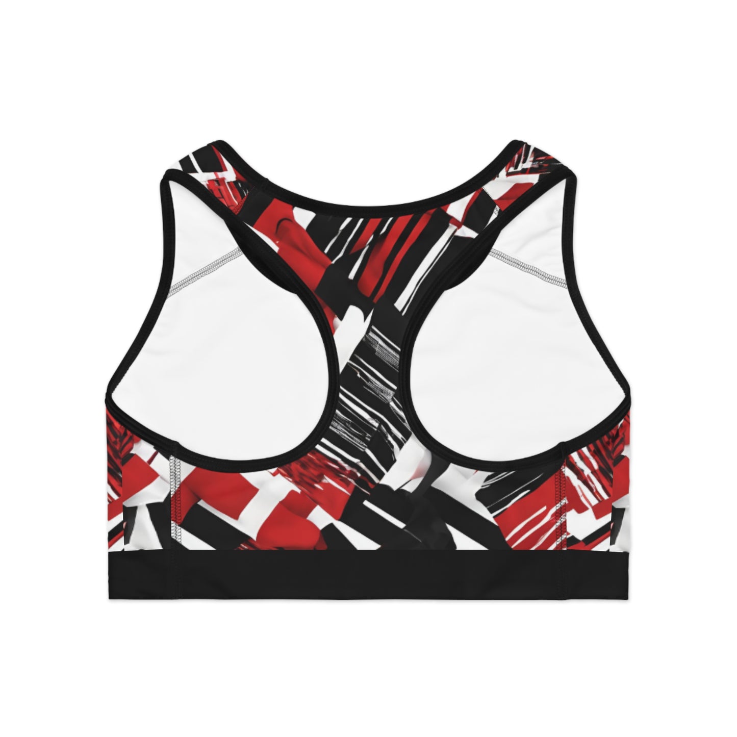 Sports Bra | Abstract Art | Black & Red | BCL
