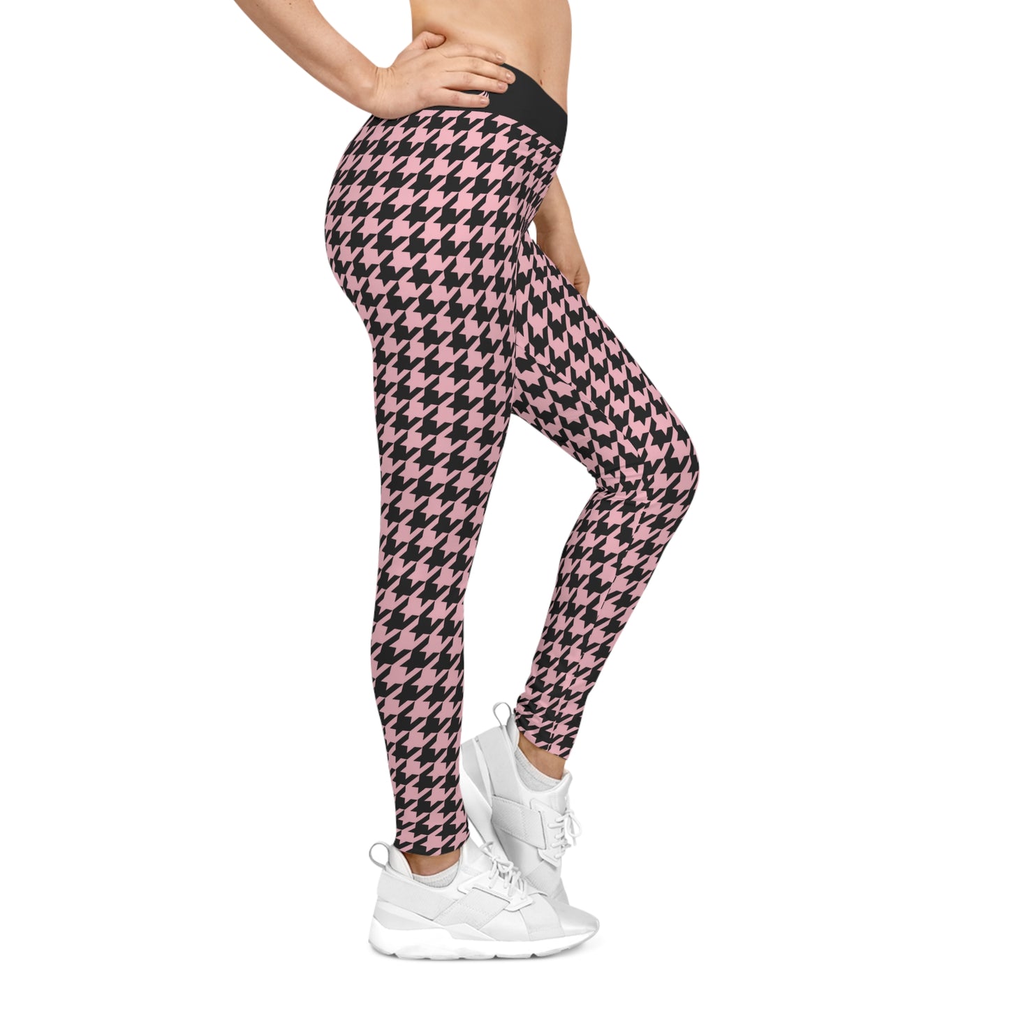Casual Leggings | Hound's Tooth | Pink & Black