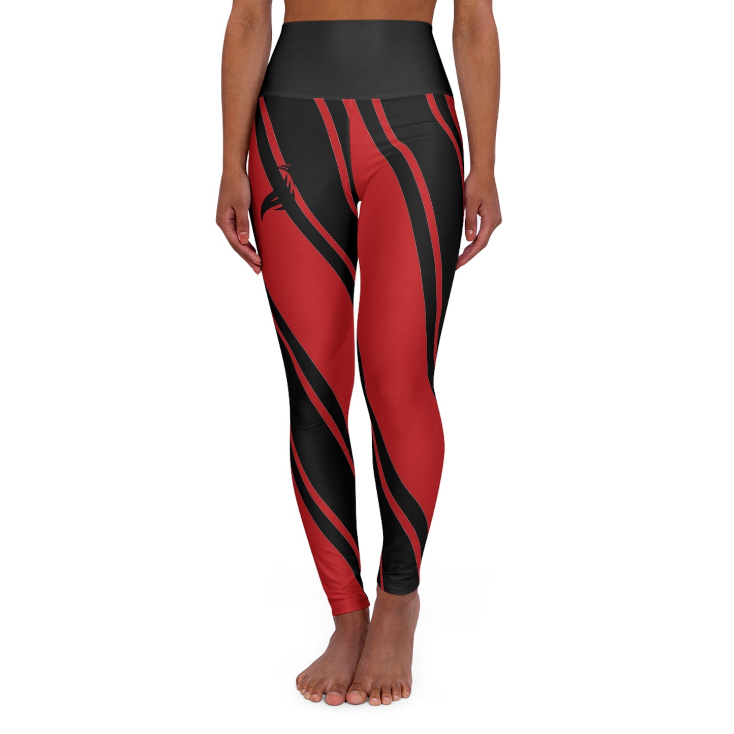 Candy Striped HW Yoga Pants (Black/Red)