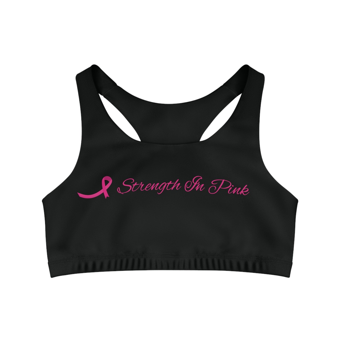Strength In Pink Sports Bra Black/Pink