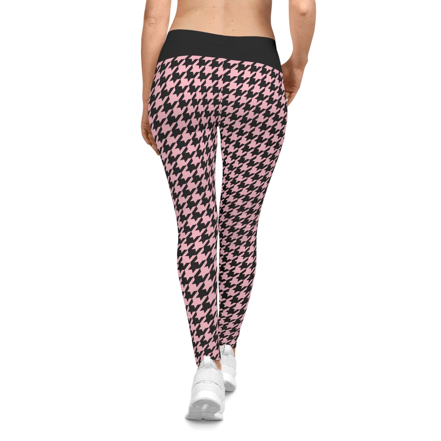 Casual Leggings | Hound's Tooth | Pink & Black