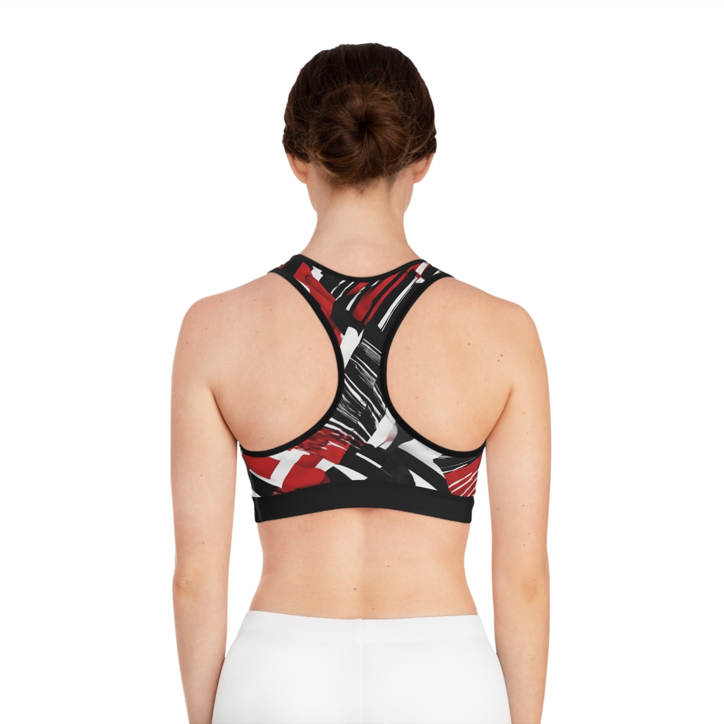 Sports Bra | Abstract Art | Black & Red | BCL
