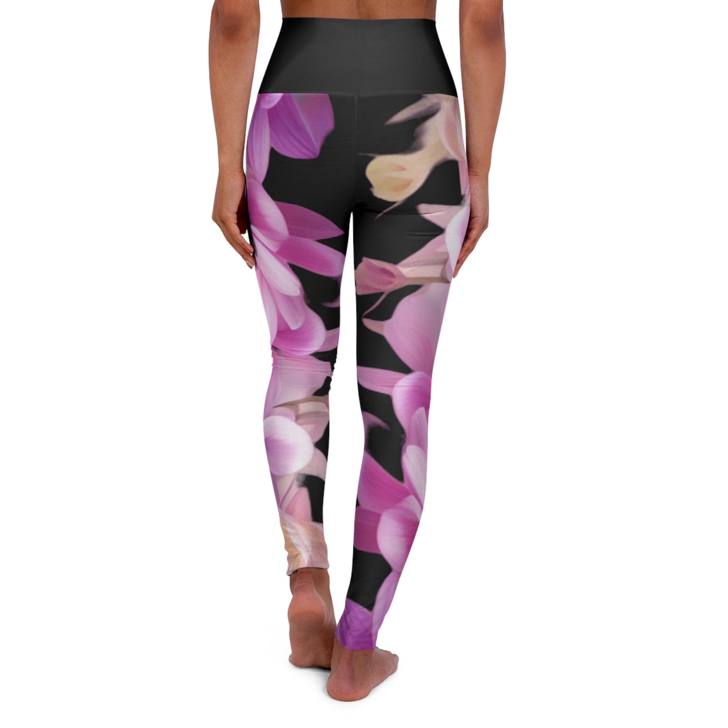 Floral Allure HW Yoga Pants (Black)