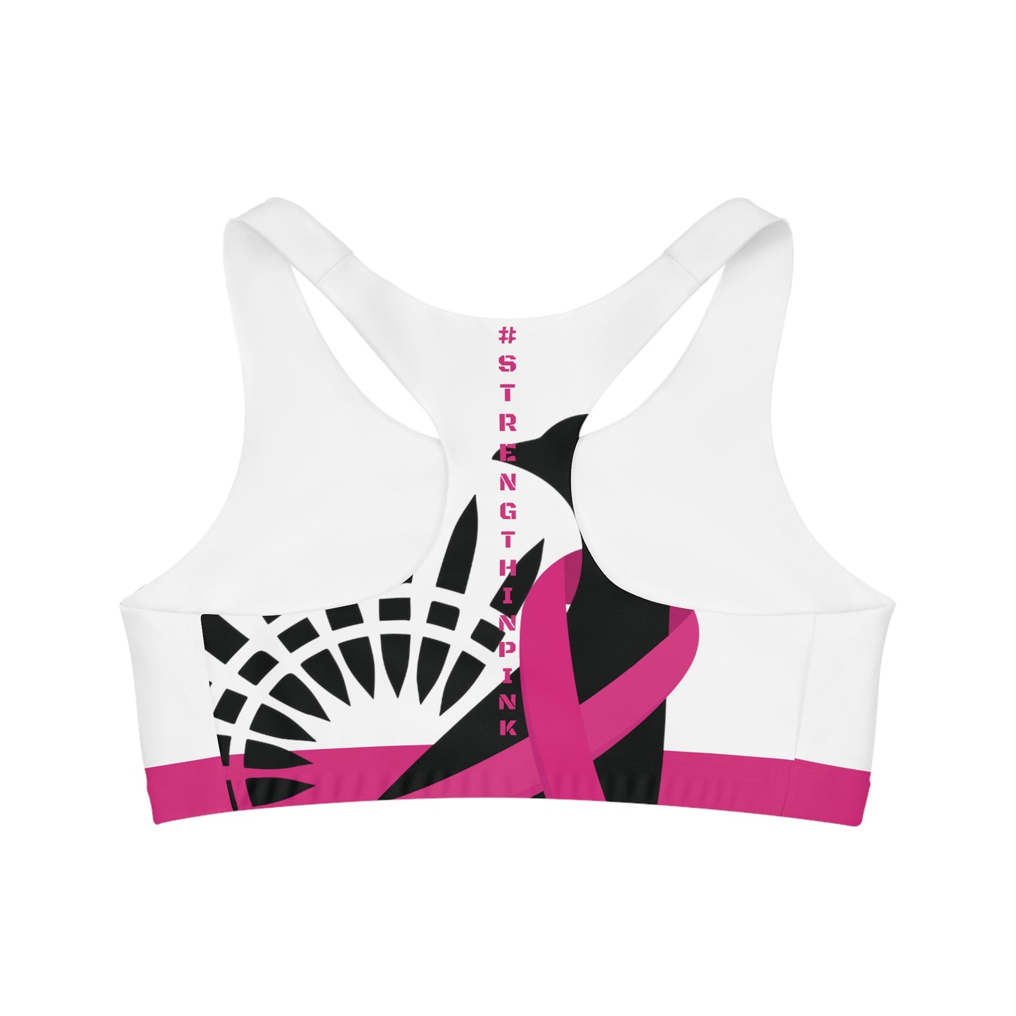 Strength In Pink Sports Bra White/Pink