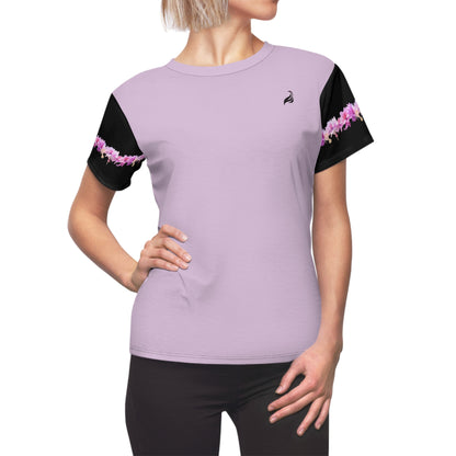 Elegant Soft Tee | Thistle & Black w/Floral Pattern | BCL