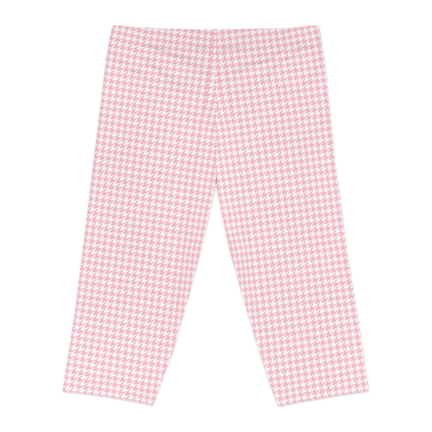 Hound's-tooth Capri Leggings (Pink/White)