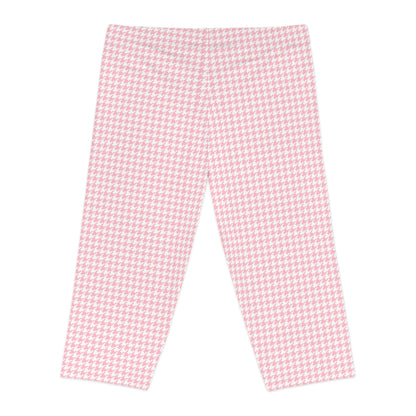 Hound's-tooth Capri Leggings (Pink/White)