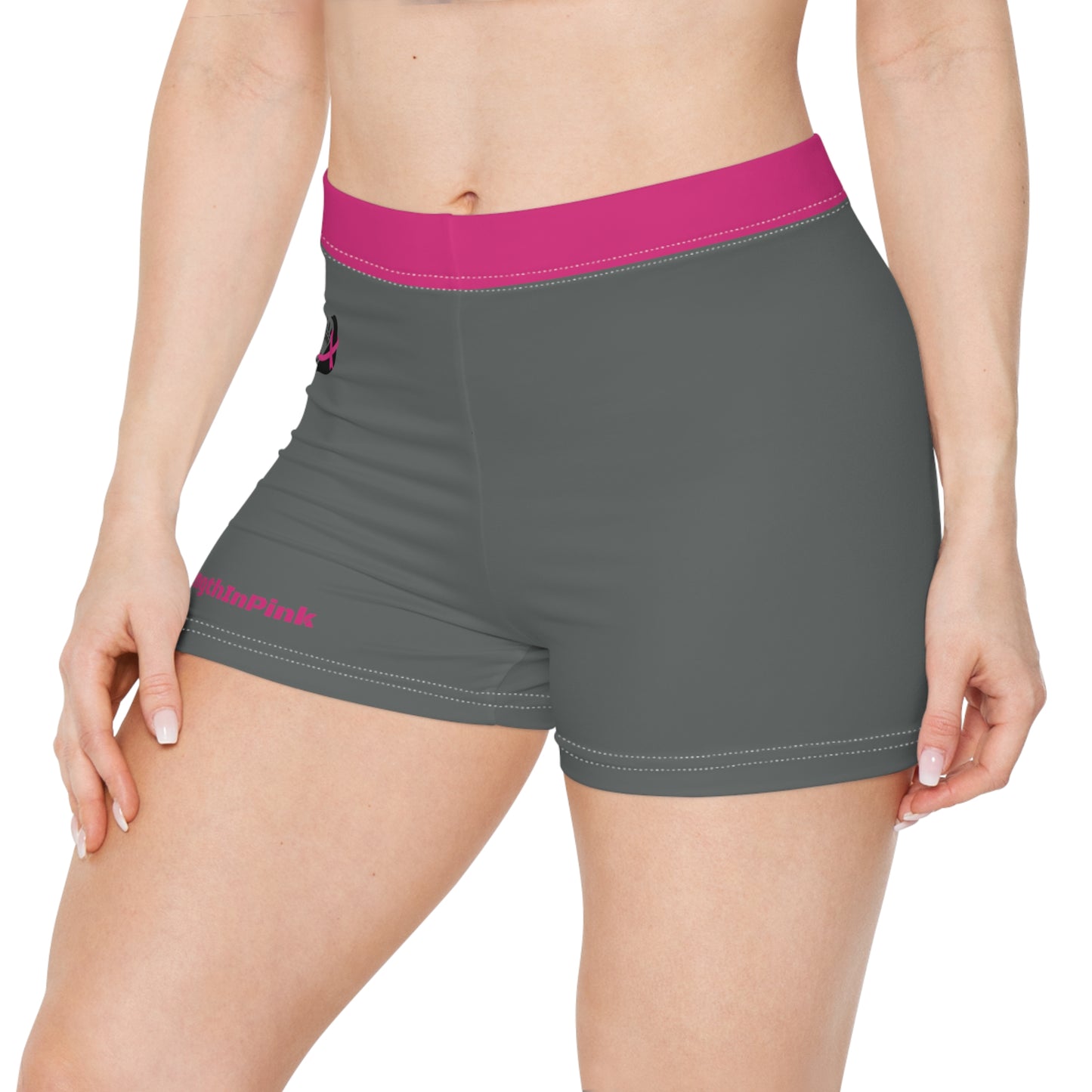 Strength In Pink FlexDry Shorties Grey