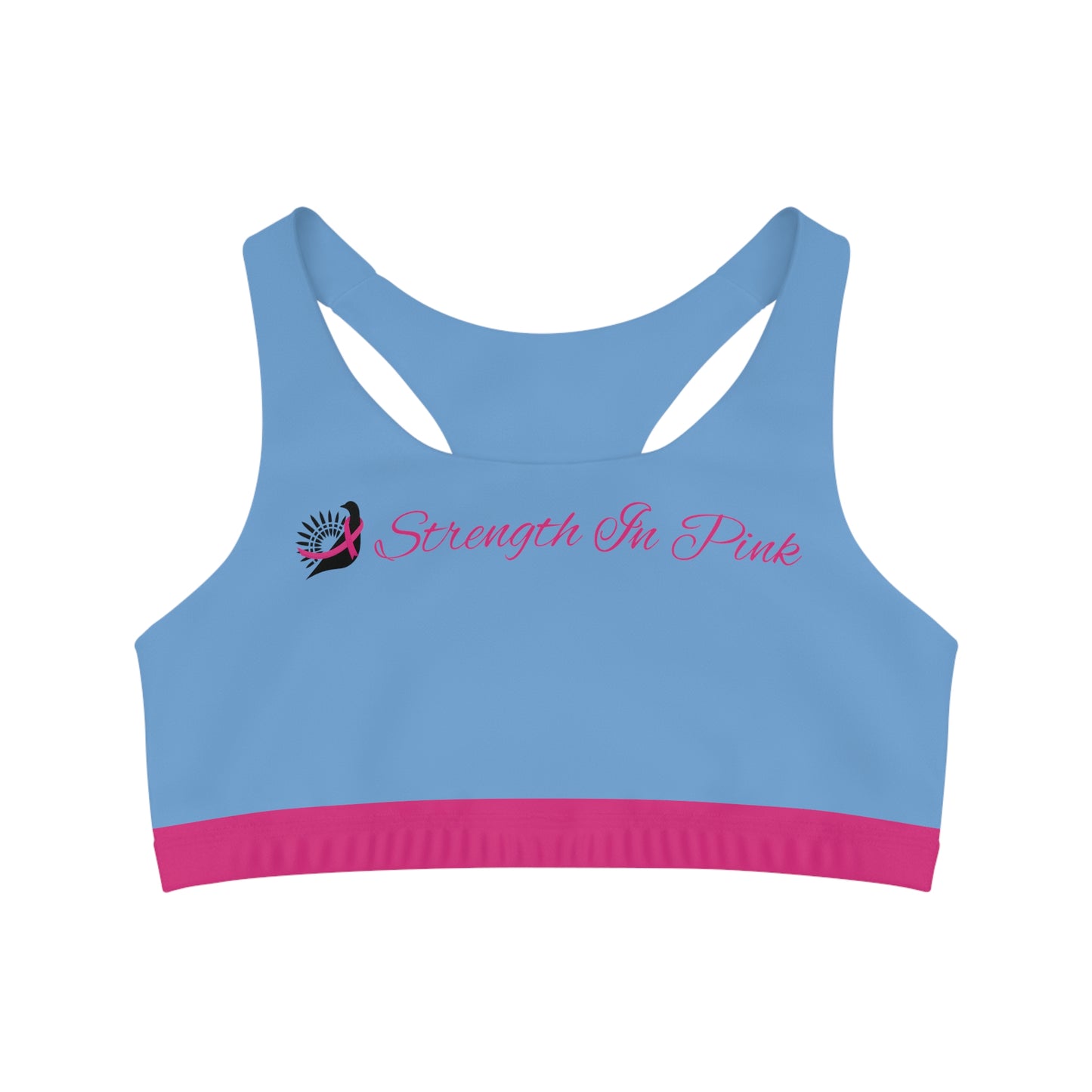 Strength In Pink Sports Bra LT Blue/Pink