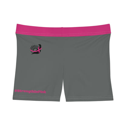 Strength In Pink FlexDry Shorties Grey