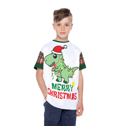 Dino Christmas Plaid Kids Jersey