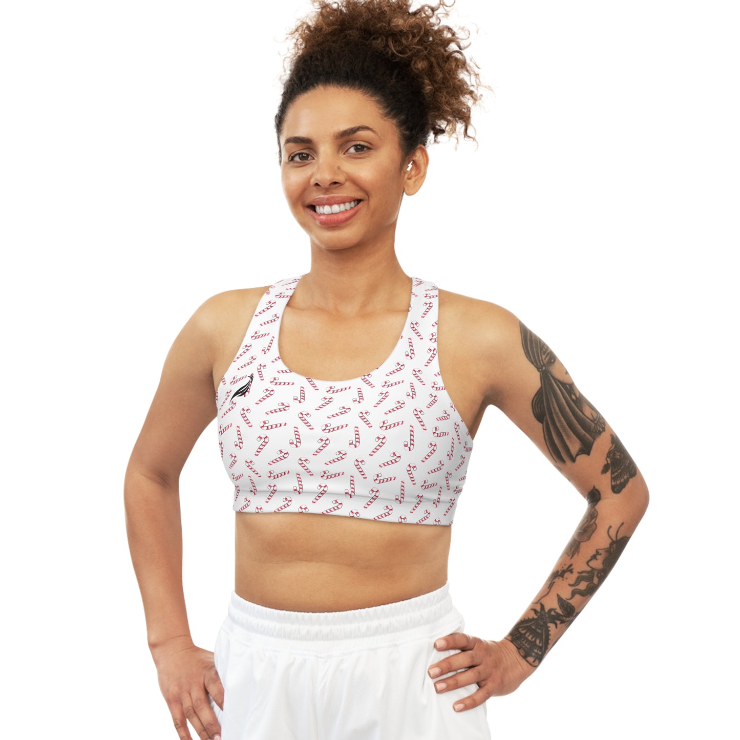 Candy Cane Seamless Sports Bra