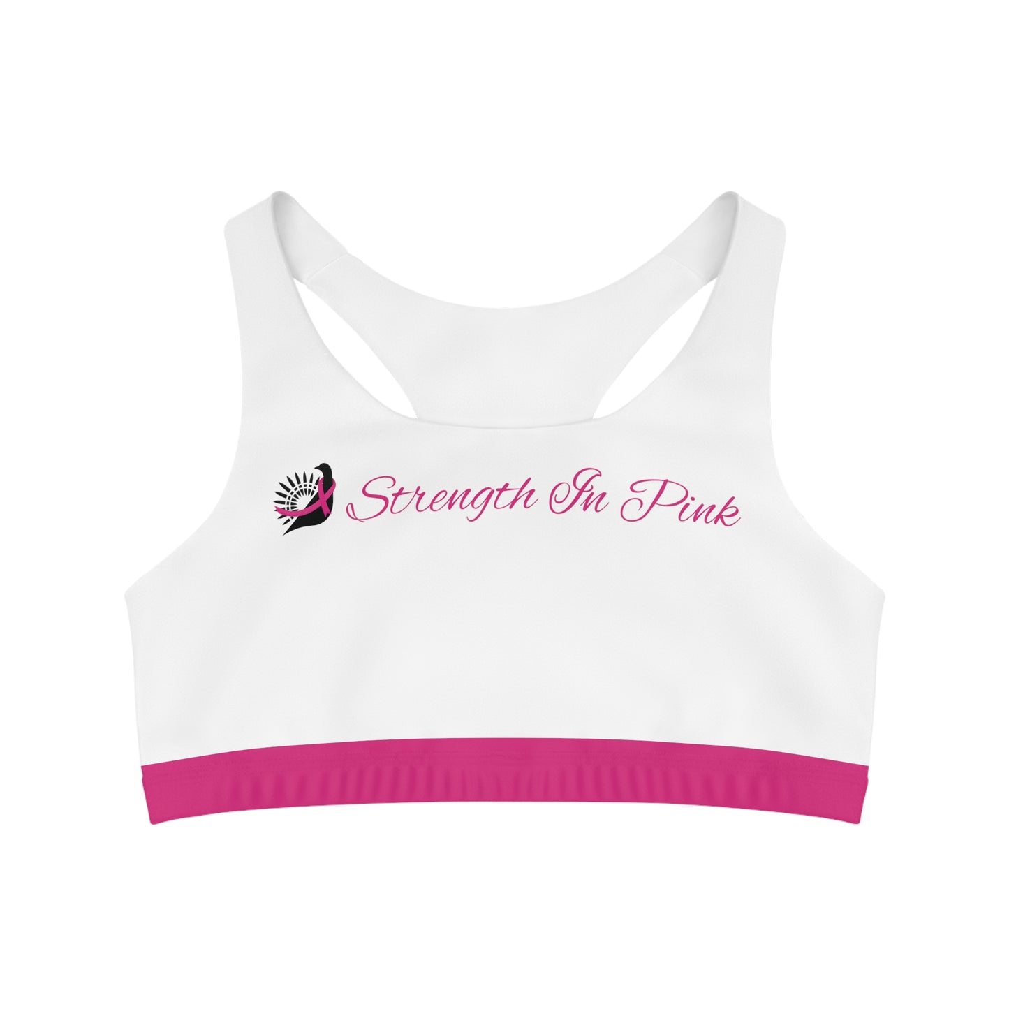 Strength In Pink Sports Bra White/Pink