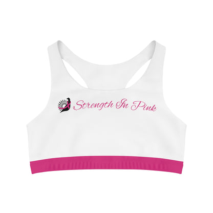 Strength In Pink Sports Bra White/Pink