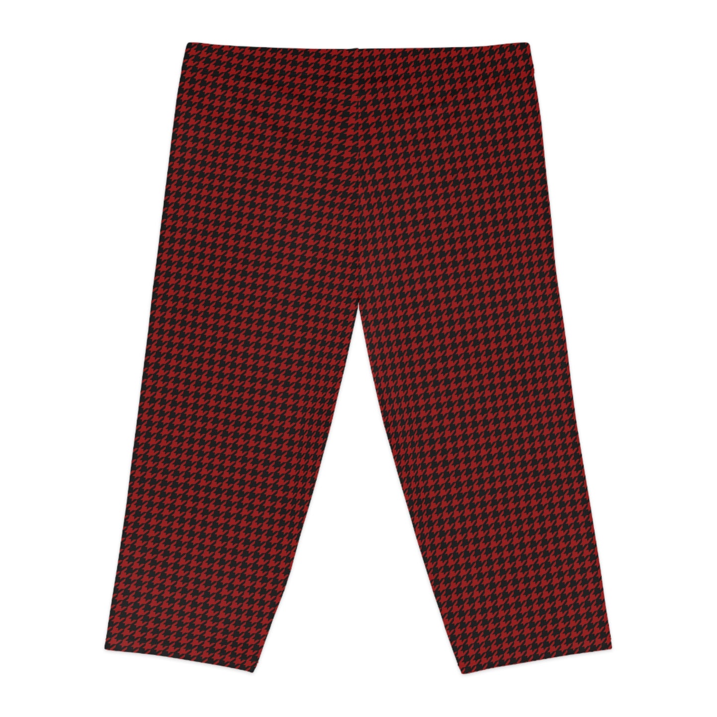 Hound's-tooth Capri Leggings (Crimson/Black)