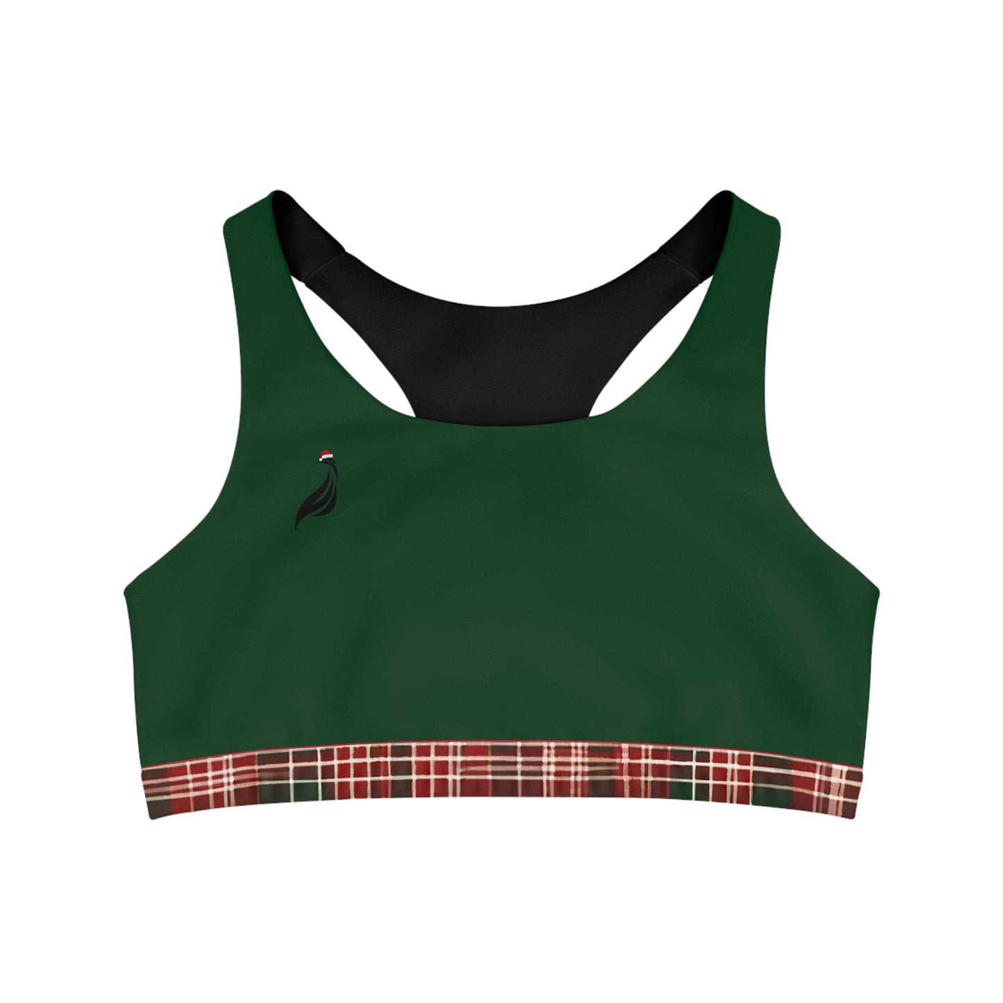 Plaid Christmas Sports Bra