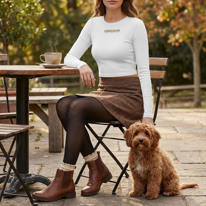 Womens Micro Rib LS Baby Tee