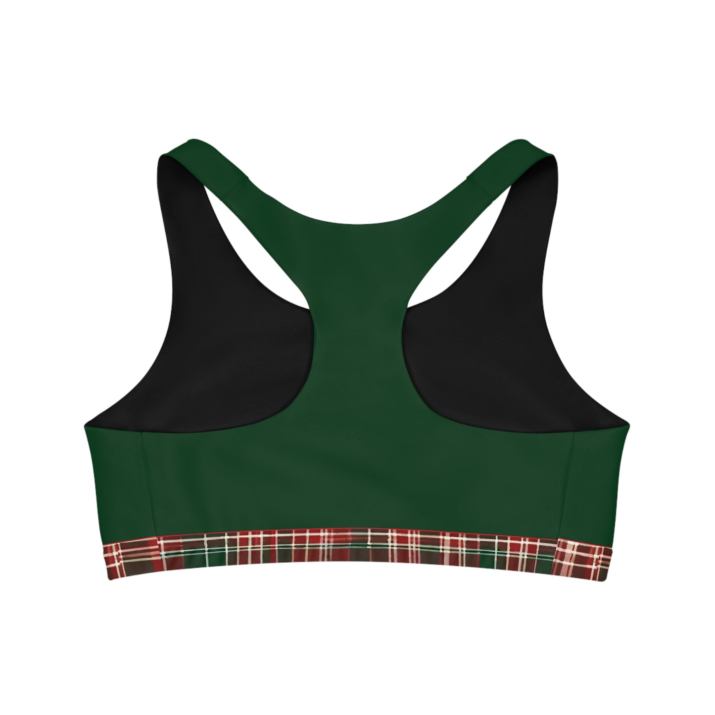 Plaid Christmas Sports Bra