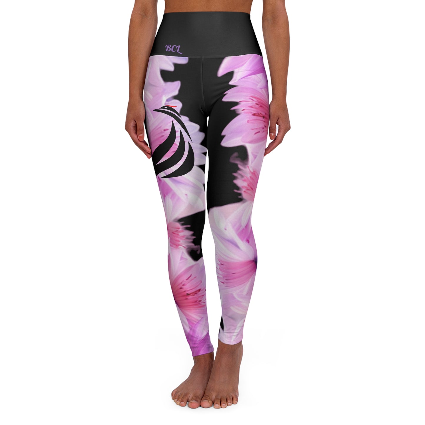 Floral Allure HW Yoga Pants (Black)