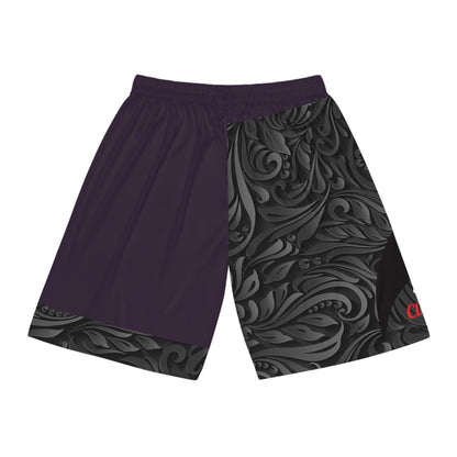 Abstract Split Court Shorts (Regal Plum)
