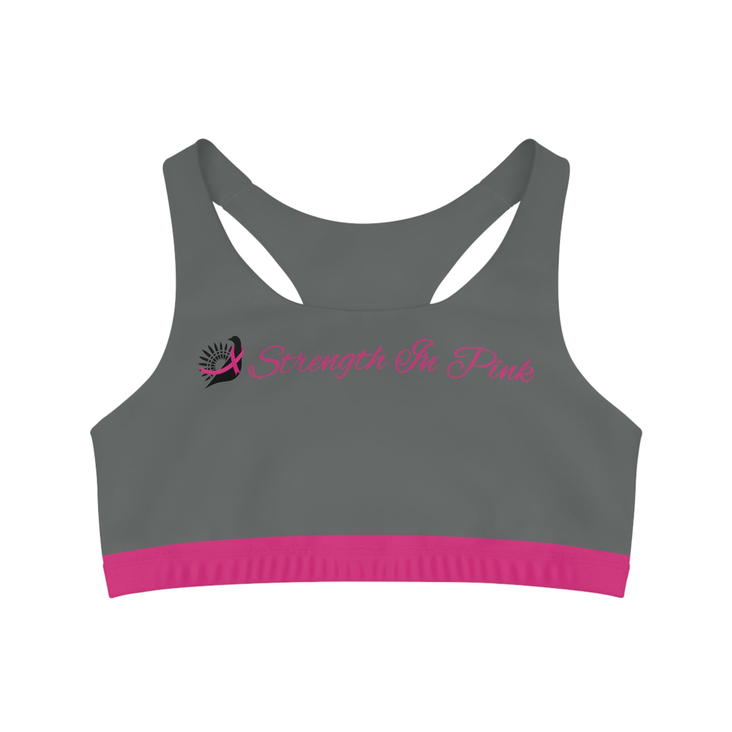Strength In Pink Sports Bra Grey/Pink