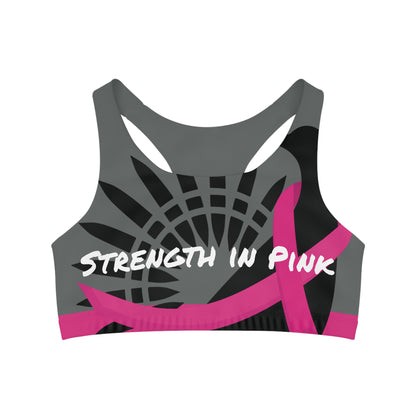 Strength In Pink Seamless Sports Bra Grey/Pink