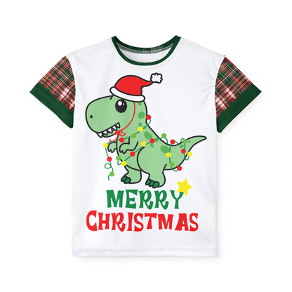 Dino Christmas Plaid Kids Jersey