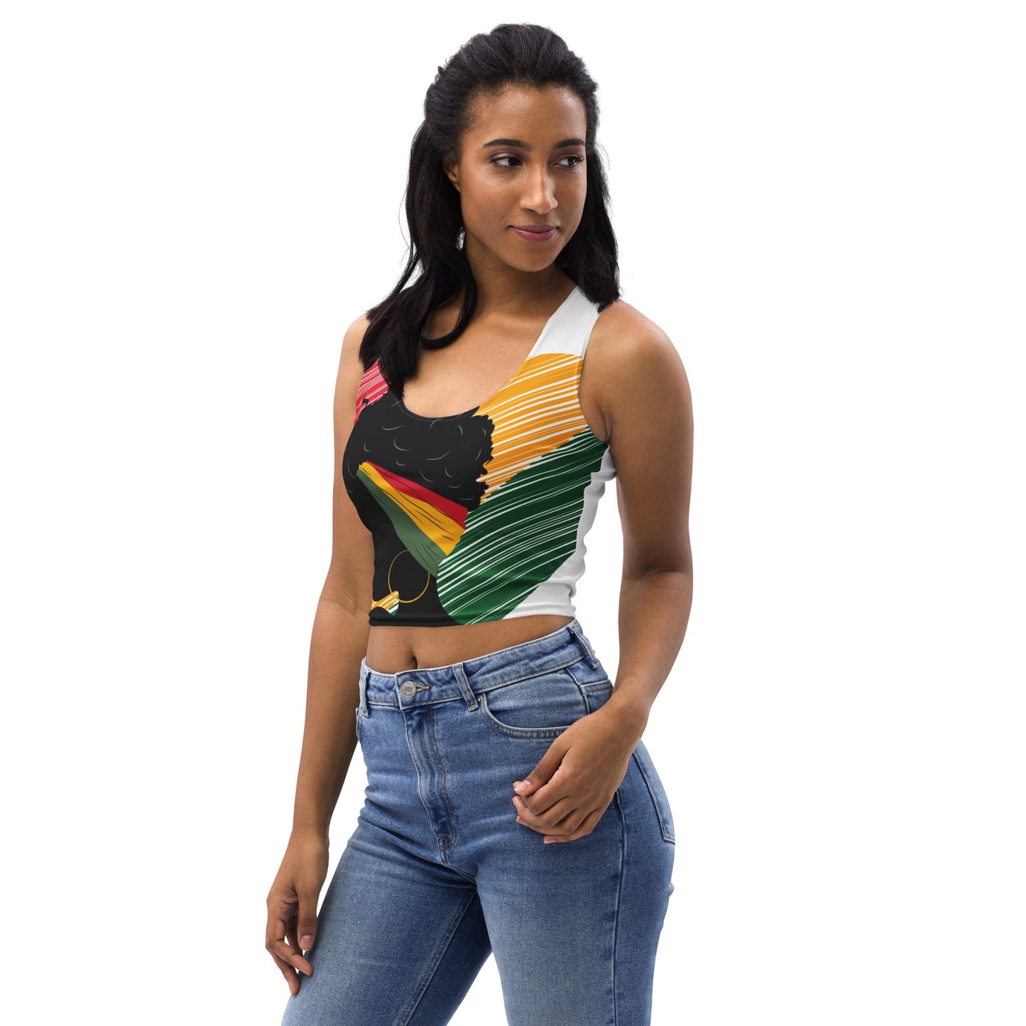 Juneteenth Freedom Crop Top (White)